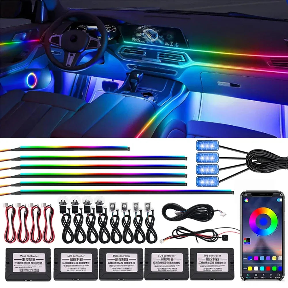 18 in 1 RGB Symphony Auto-Innenraumbeleuchtung – SwissGlanzGarage Autopflege Schweiz