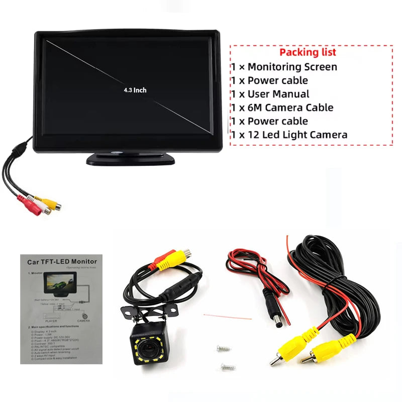 4.3 Zoll Universal Auto Monitor HD Rückfahrbild