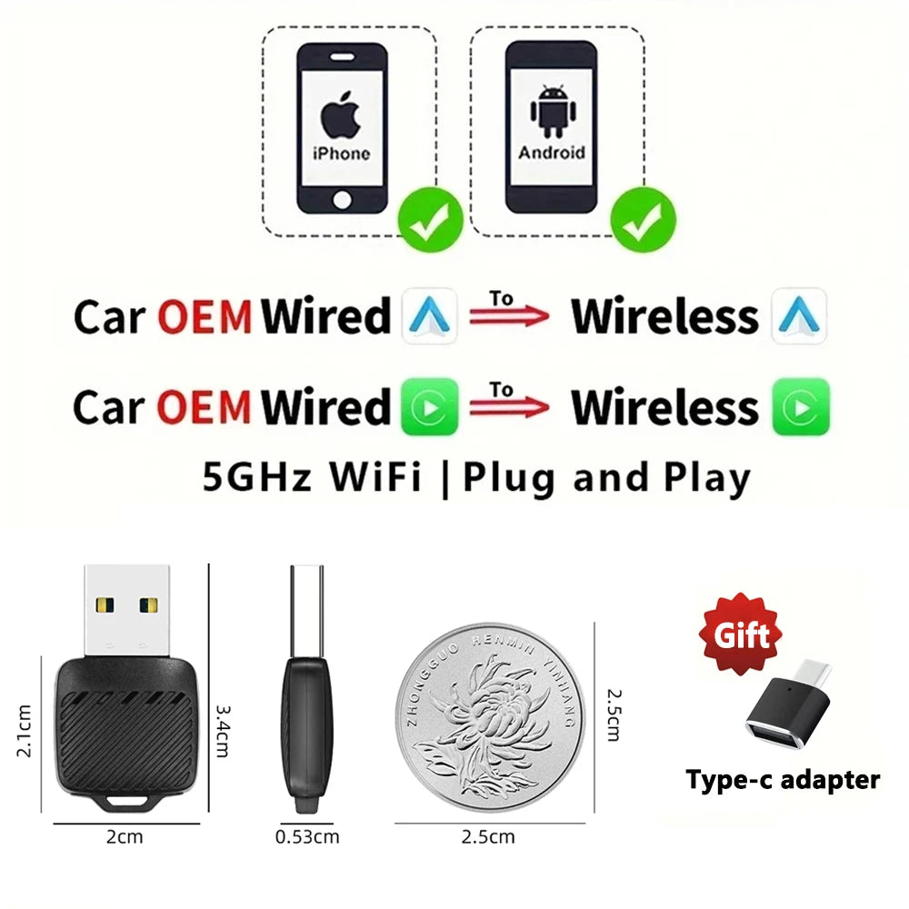 2in1 Kabellos CarPlay Dongle