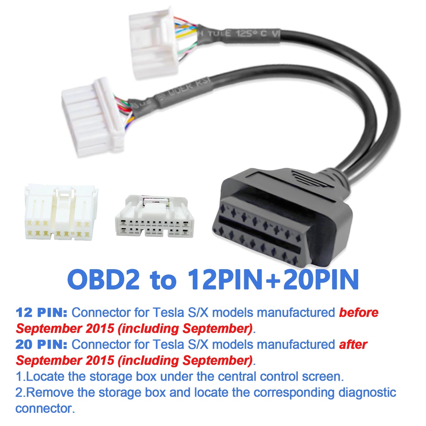 OBD Adapter für Tesla 12/20/26pin auf OBDII