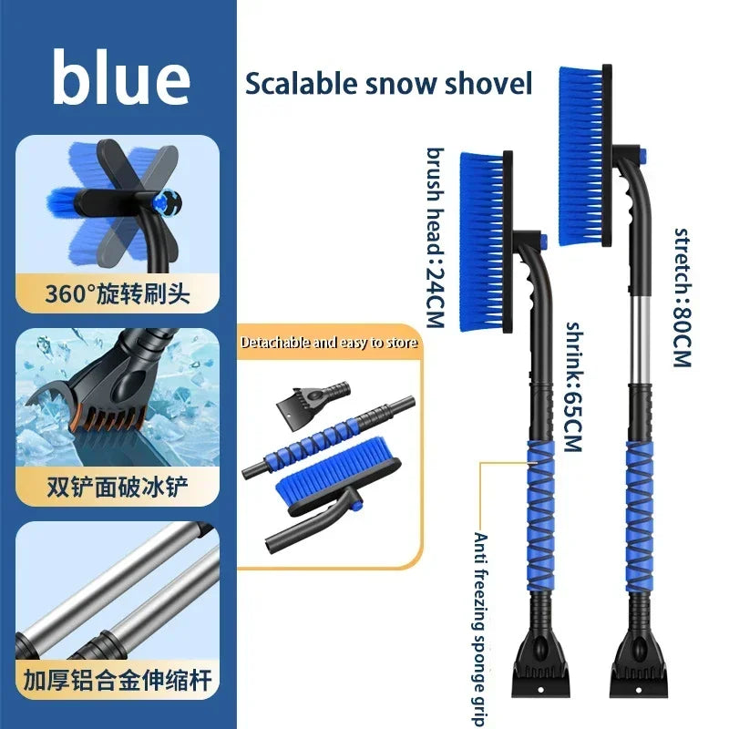 Erweiterbare Schneeschaufel mit Eiskratzer