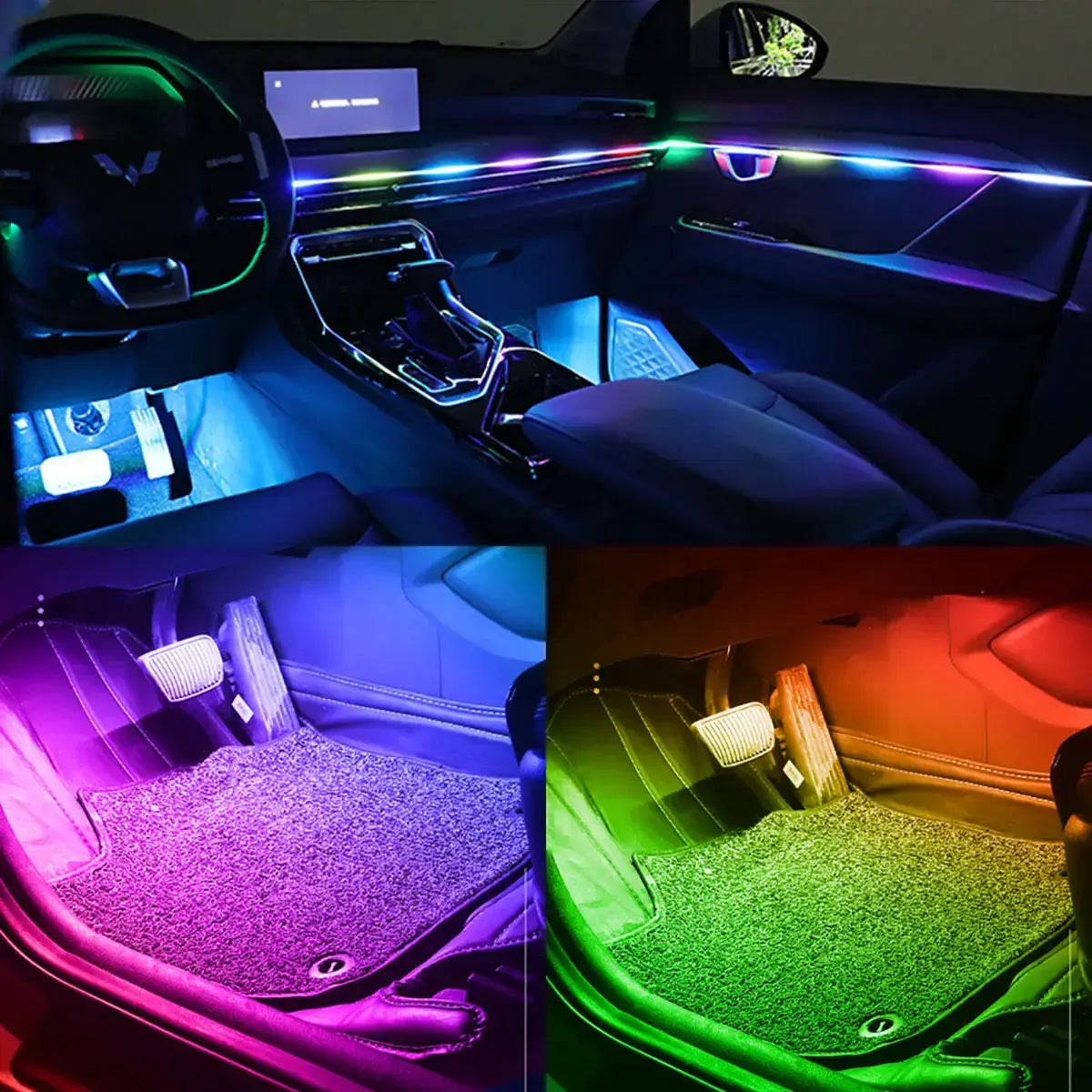 10-in-1 RGB Fussraumbeleuchtung – SwissGlanzGarage Autopflege Schweiz