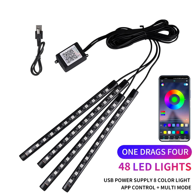 Neon LED Auto Innenraum Ambient Fussraum Beleuchtung
