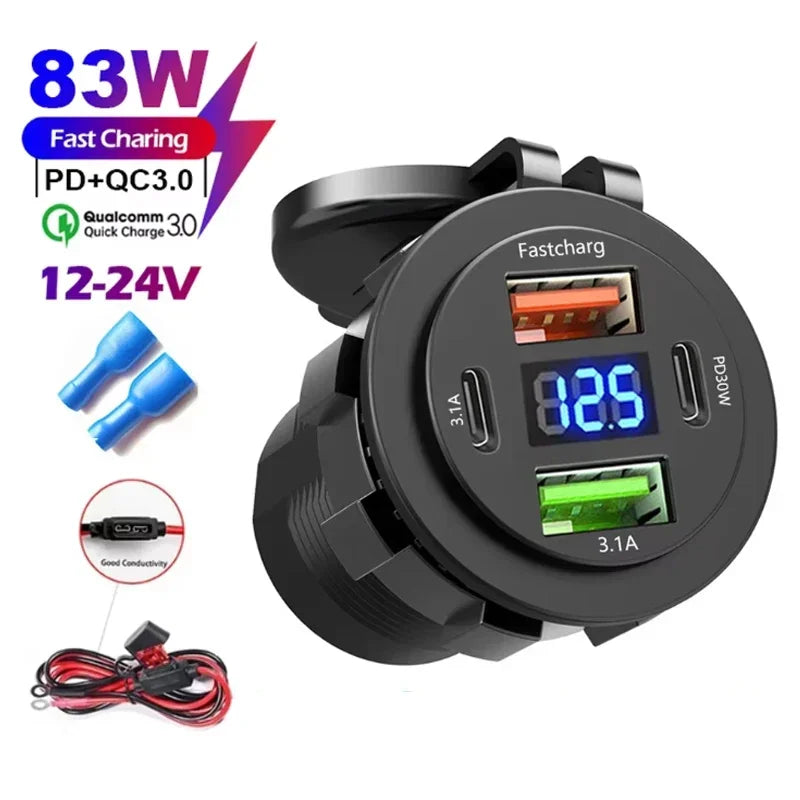 QC 3.0 PD30W Dual USB Schnellladegerät