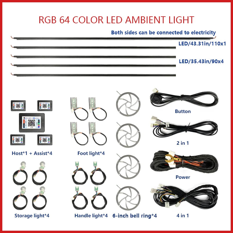 22 in 1 Auto LED Ambient Lampen Set