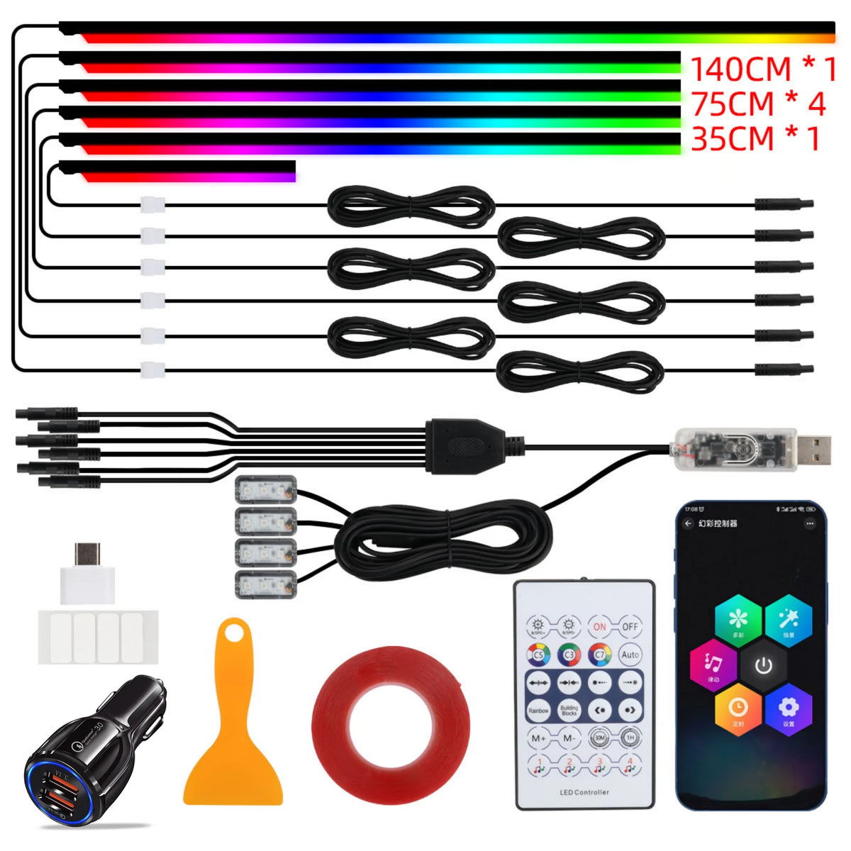 10-in-1 RGB Fussraumbeleuchtung