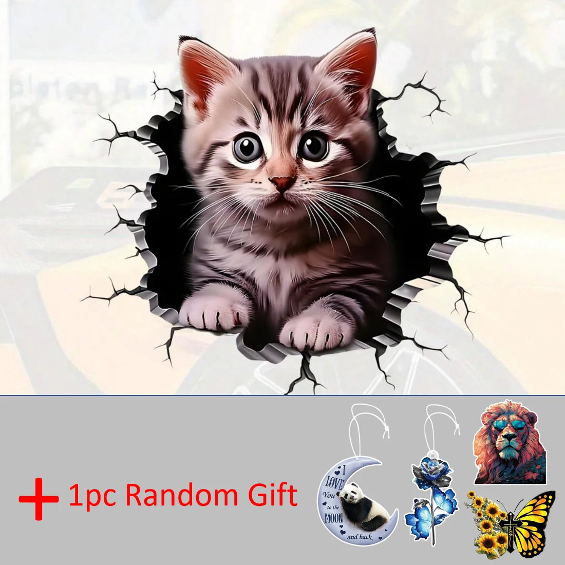 3D Auto-Aufkleber Katze