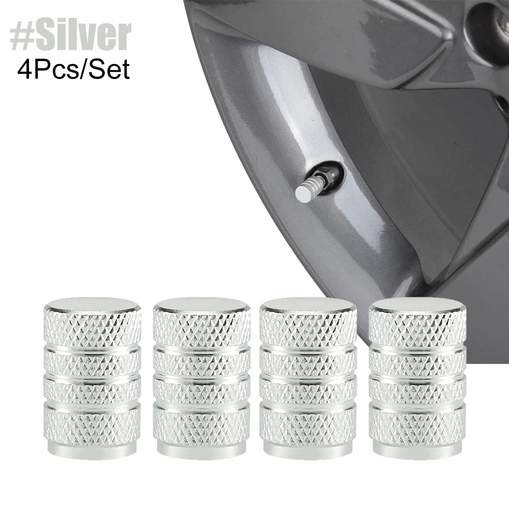 Aluminium Ventilkappen Set mit Gummiring