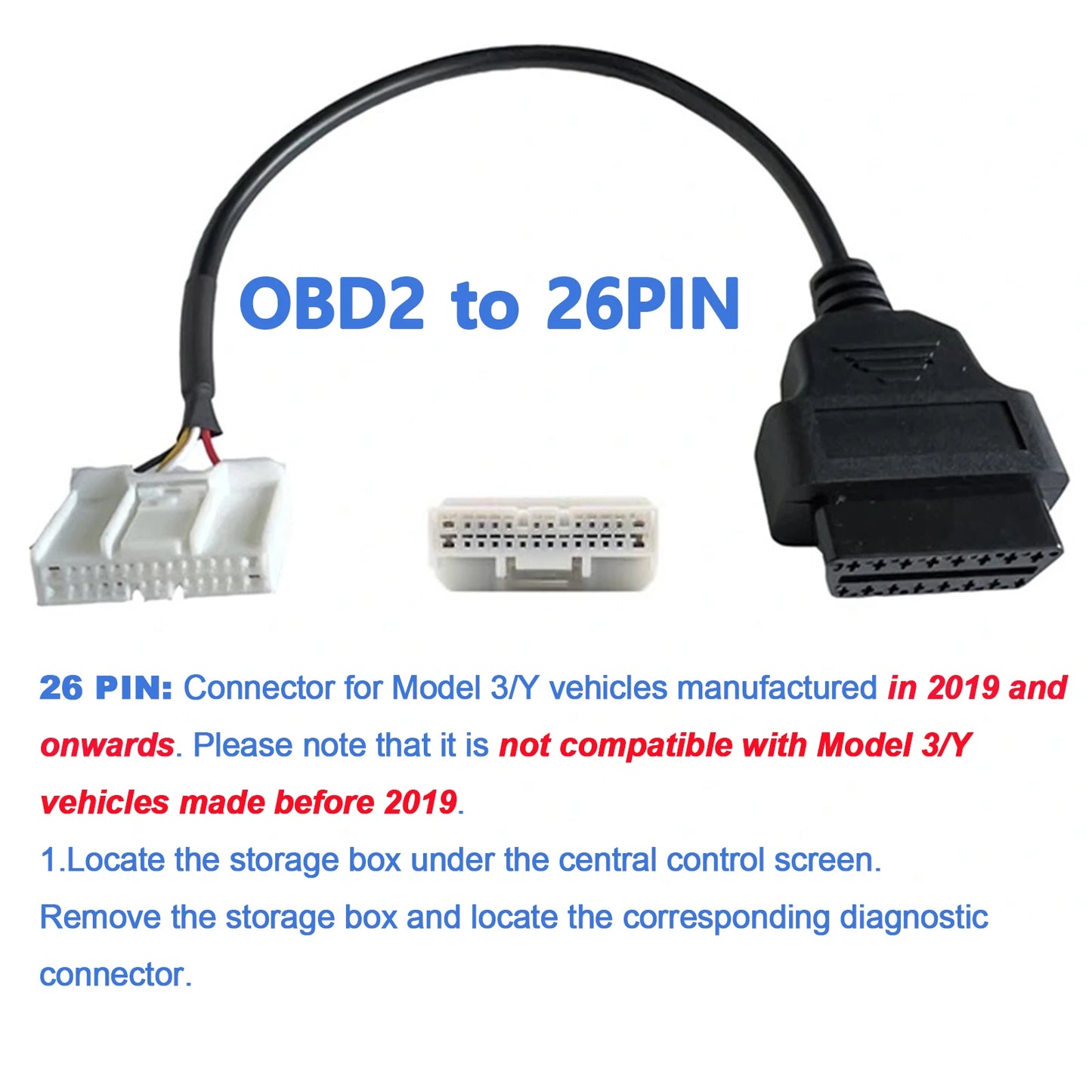 OBD Adapter für Tesla 12/20/26pin auf OBDII