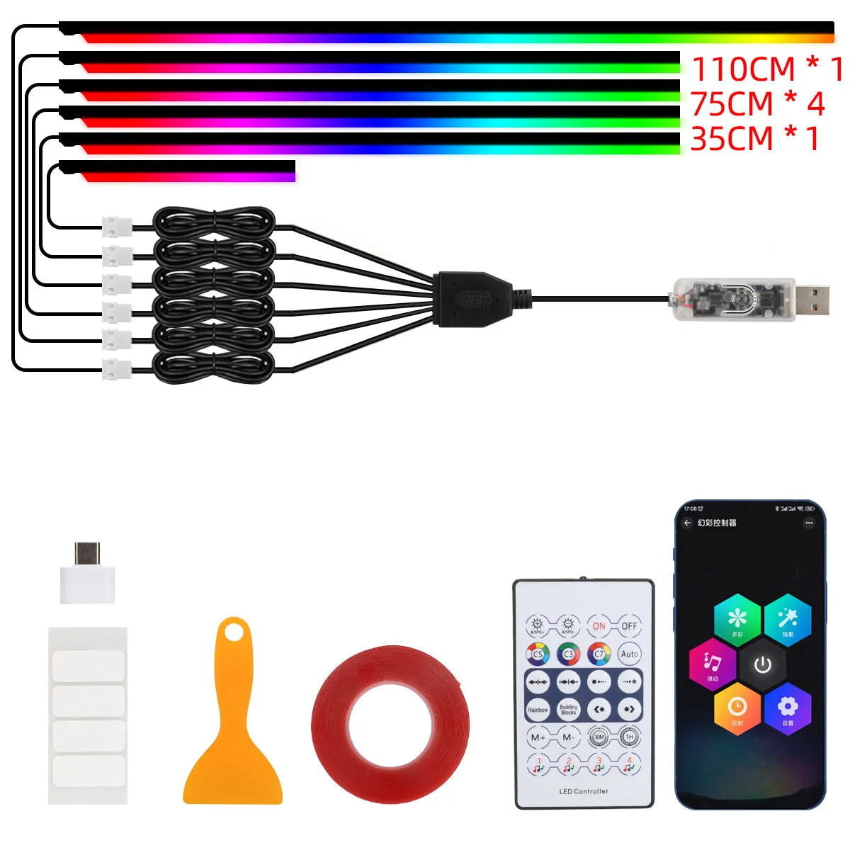 RGB Innenraum LED Streifen Set