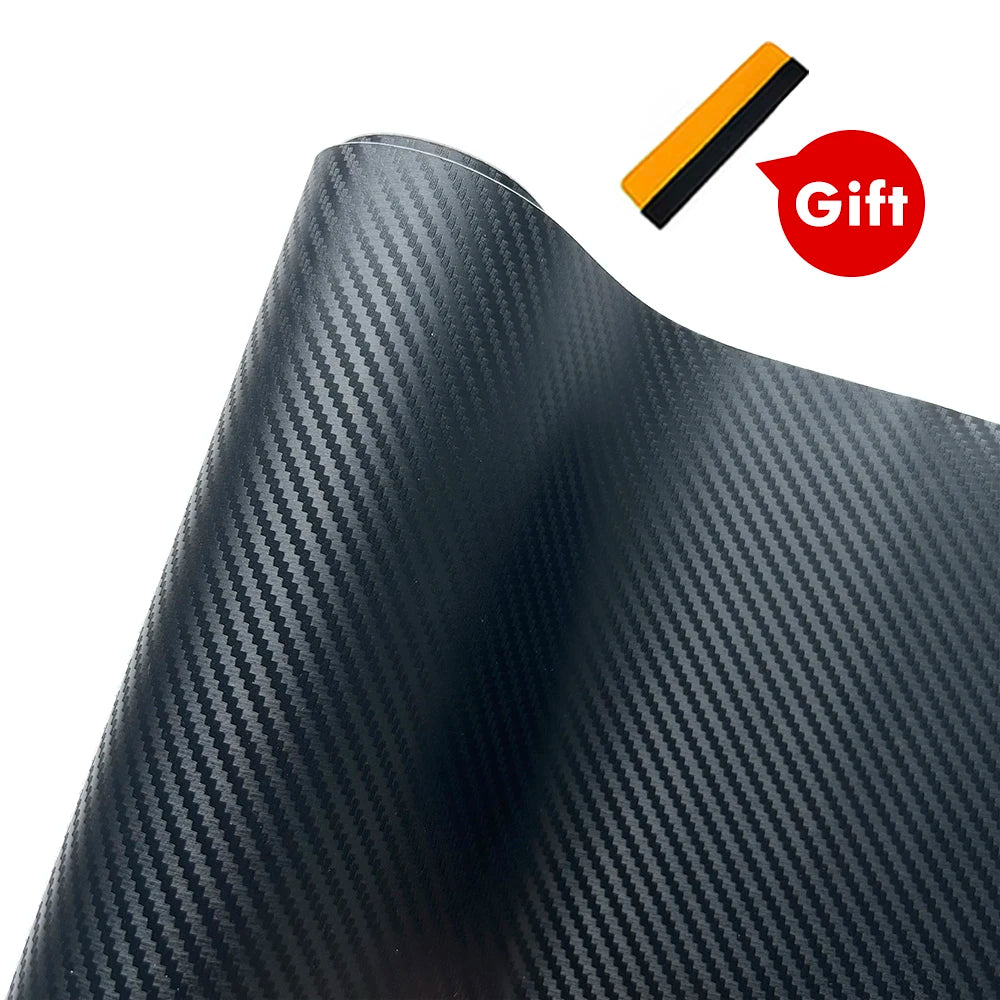 9D Carbon-Faser Auto-Aufkleber Schwarz