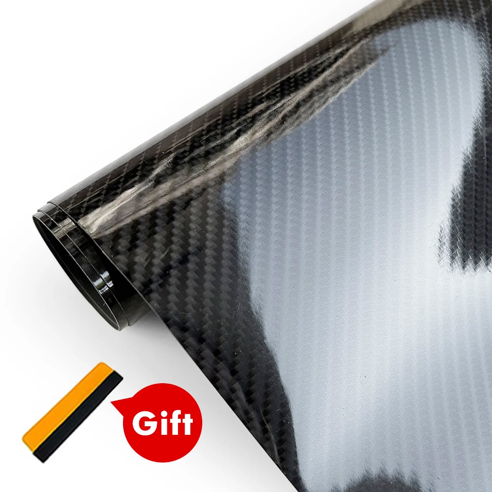 9D Carbon-Faser Auto-Aufkleber Schwarz