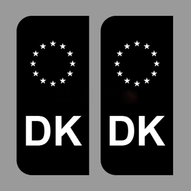 2 x Nummernschild Aufkleber Schwarz