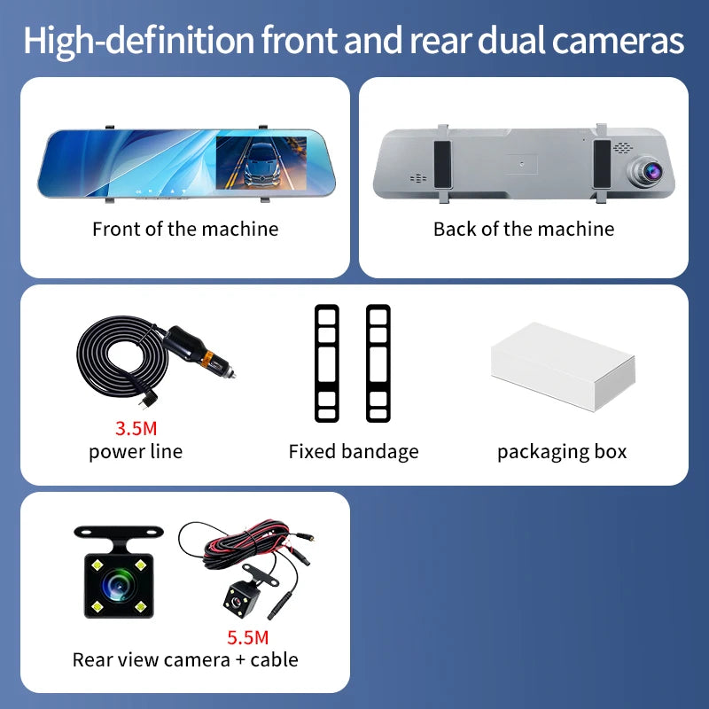 Dashcam-Halterung 3-Kanal 4K UHD – für den Rückspiegel