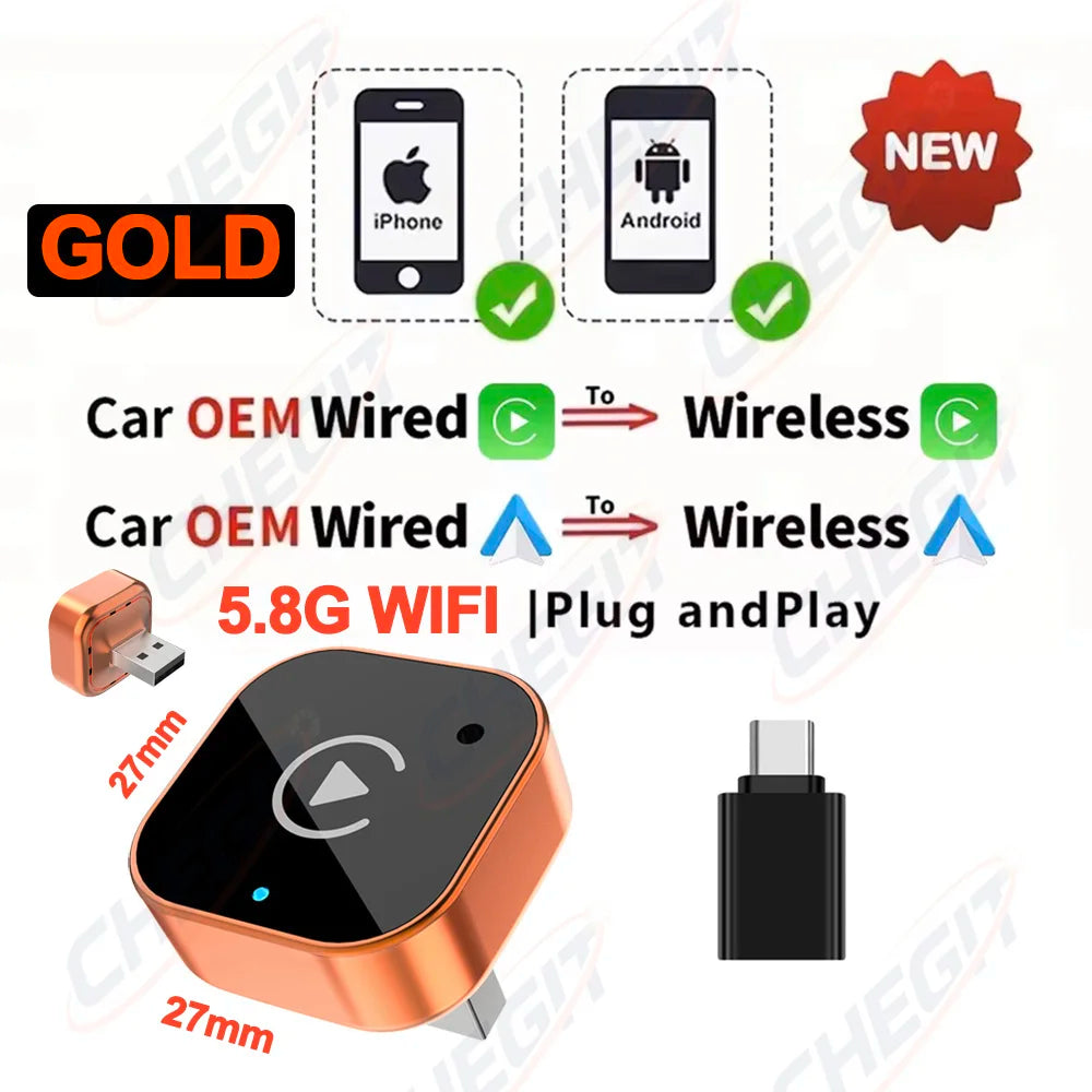 Kabellos CarPlay Android Auto Adapter 5.8G WiFi