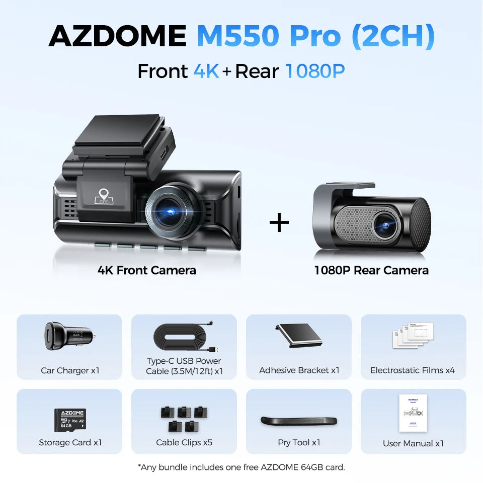 AZDOME M550 Pro Dashcam 4K