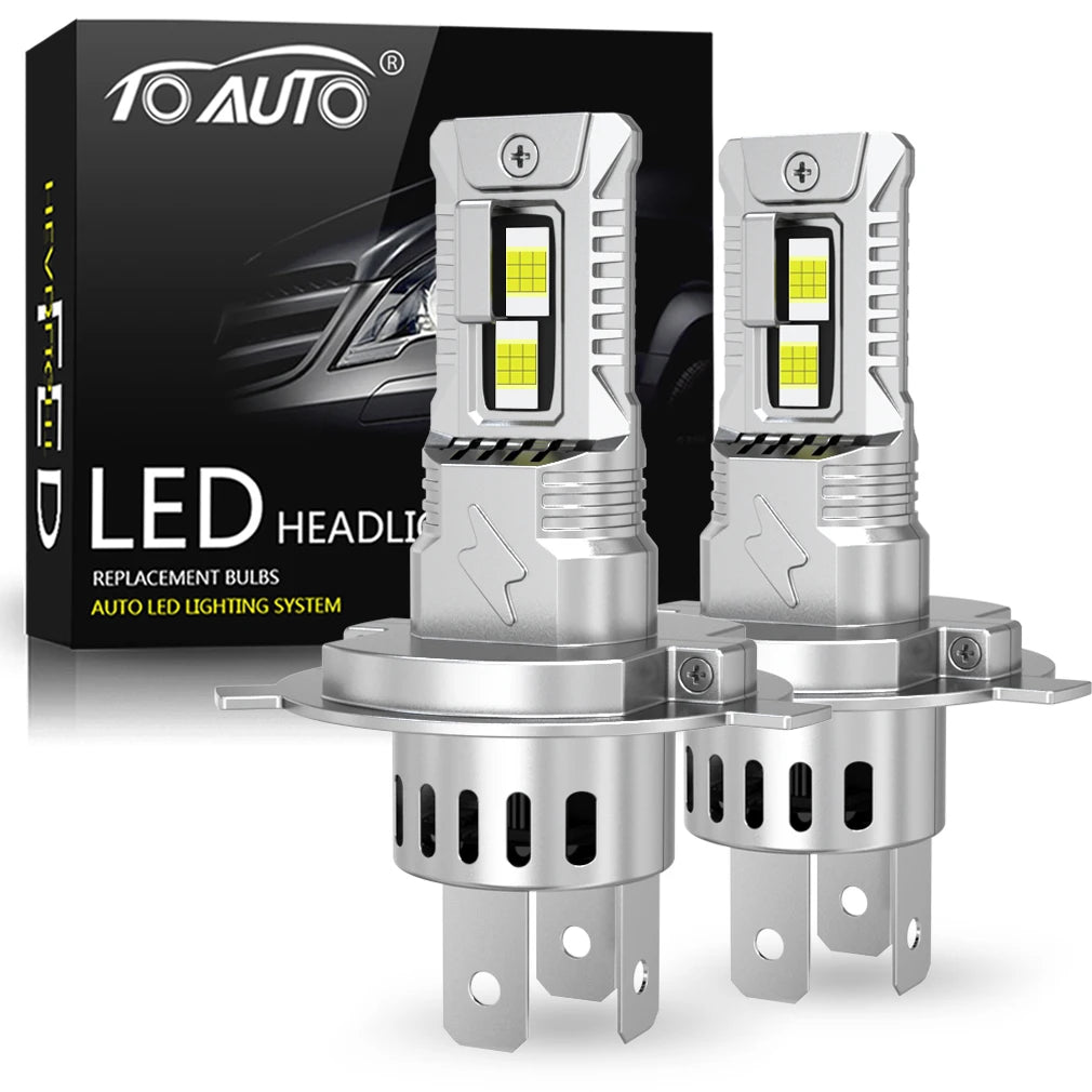 TOAUTO H4 LED Scheinwerfer 100W