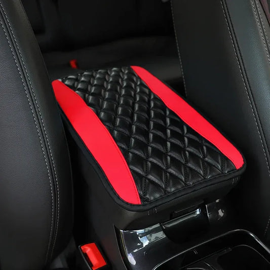 Gesteppte Auto Armlehnenauflage schwarz-rot