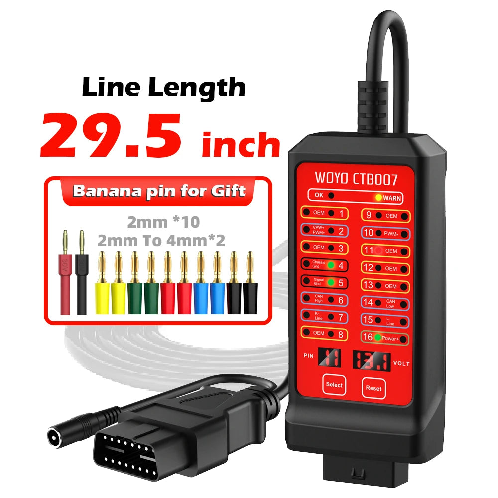 WOYO 12V 24V OBD Breakout Box 16 Pin