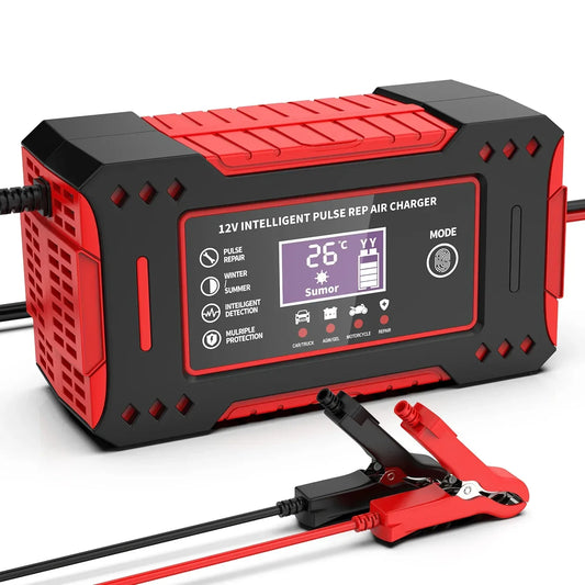 12V Ladegerät für Auto- und Motorrad-Batterien – SwissGlanzGarage Autopflege Schweiz