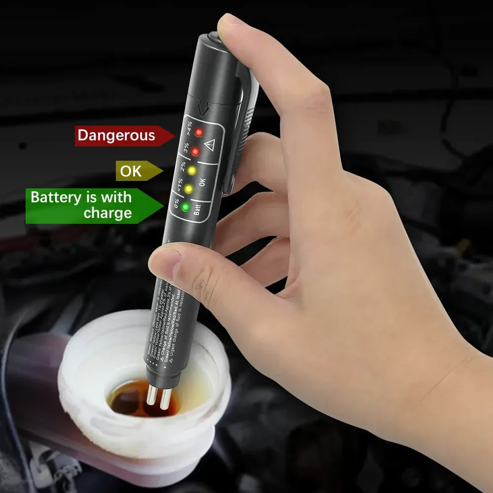 Bremsflüssigkeits-Tester 5 LED Anzeige – SwissGlanzGarage Autopflege Schweiz