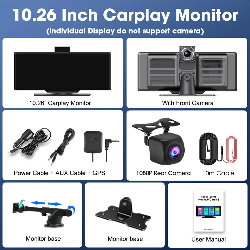 10.26'' Dash Cam 4K Auto-Rückspiegel
