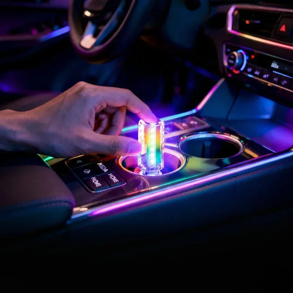 RGB LED Ambient Beleuchtung 13 Modi USB Auto Innenraum – SwissGlanzGarage Autopflege Schweiz