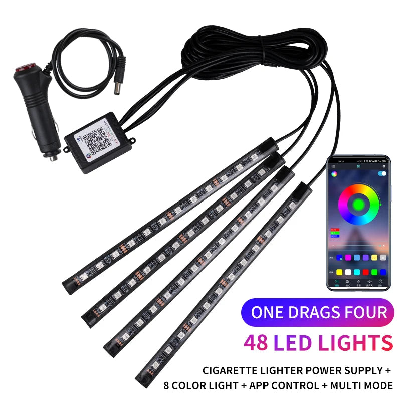 Neon LED Auto Innenraum Ambient Fussraum Beleuchtung