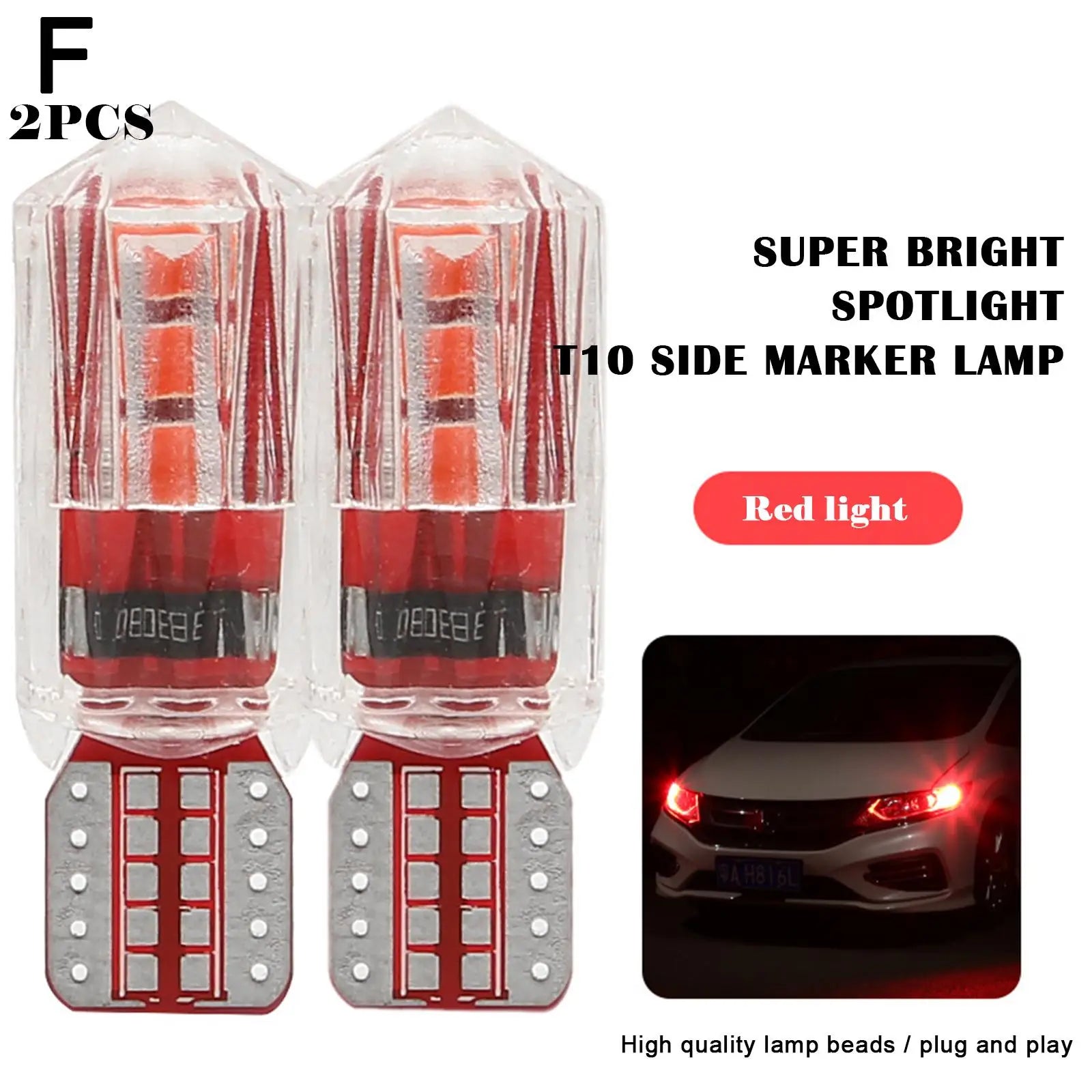 T10 LED Lampe Rot 12V 2er Set