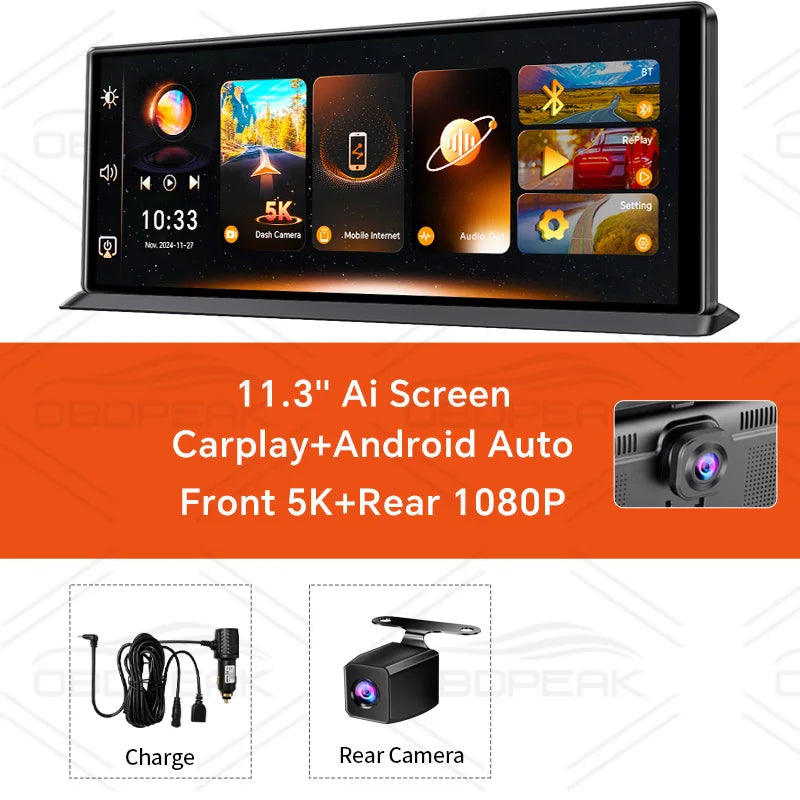 K8 Pro 11.3" Touch Screen Auto-Kamera 5K