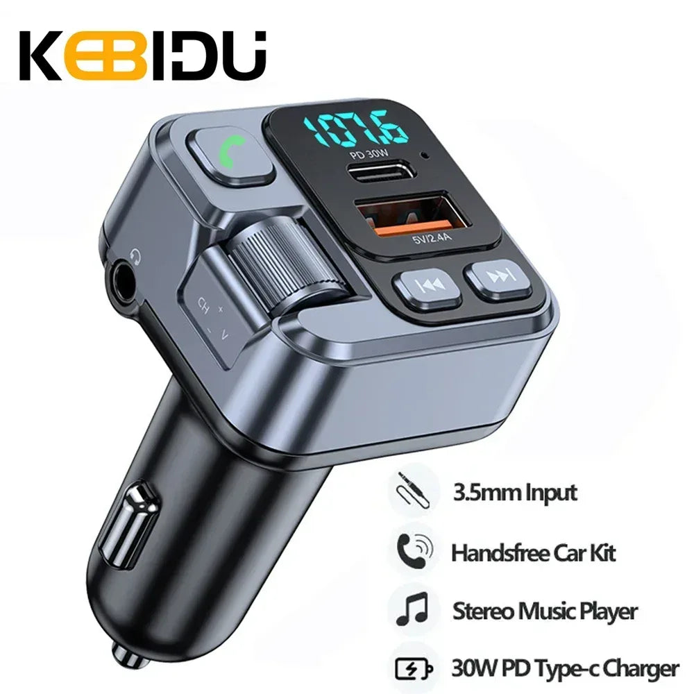 Bluetooth 5.1 FM Transmitter 30W PD Auto-Ladegerät – SwissGlanzGarage Autopflege Schweiz