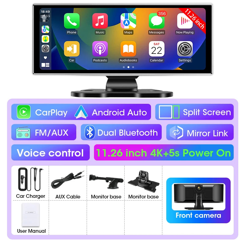 11.26 Zoll Dash Cam 4K Auto DVR