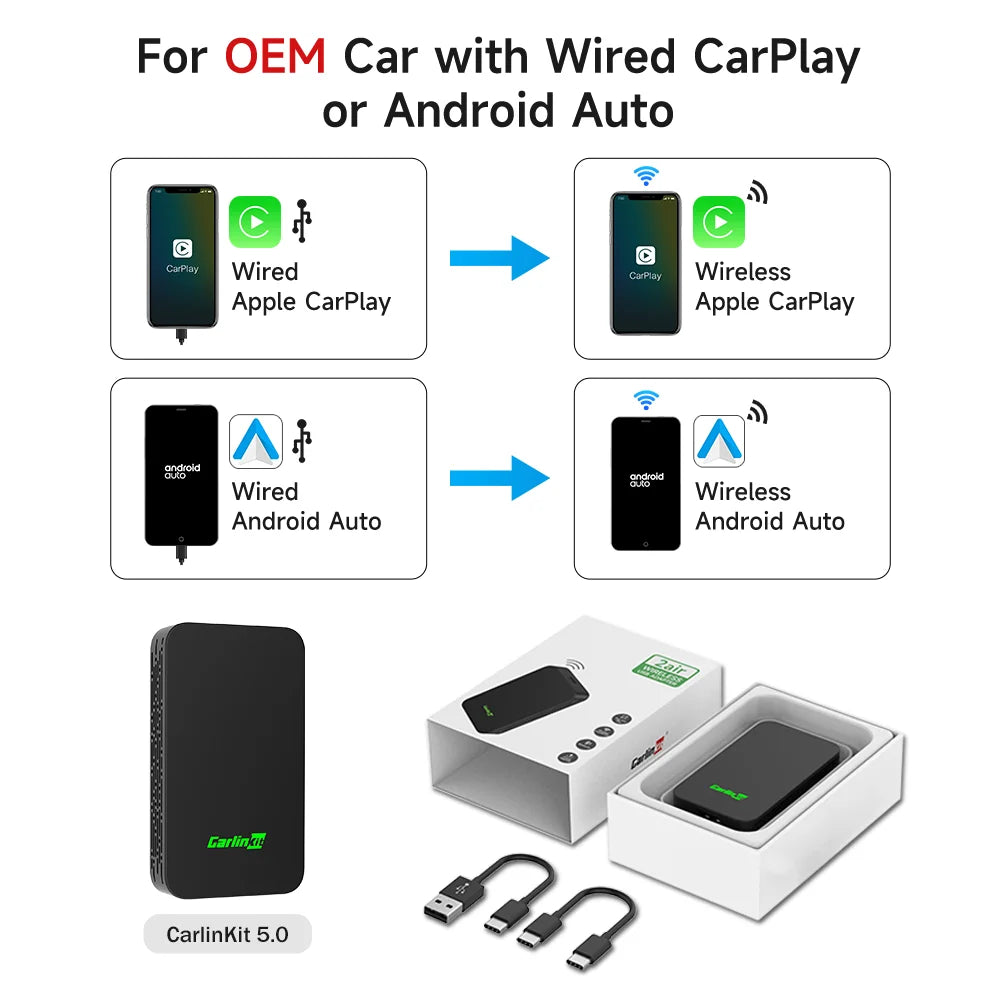 CarlinKit 5.0 Kabellos CarPlay Adapter