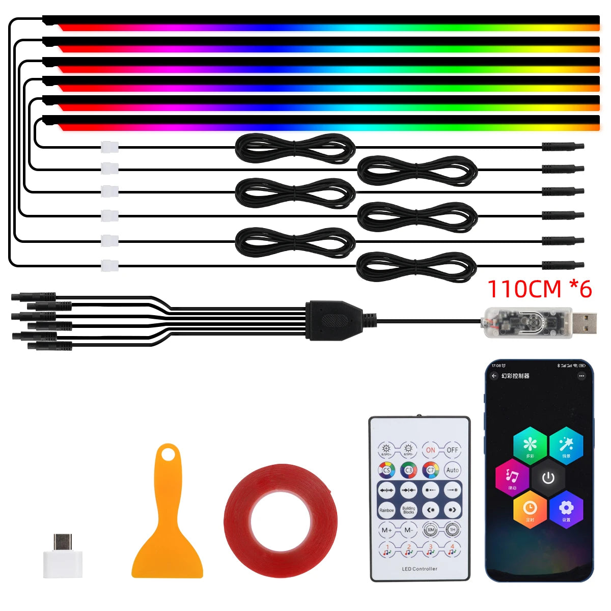 RGB Innenraum LED Streifen Set