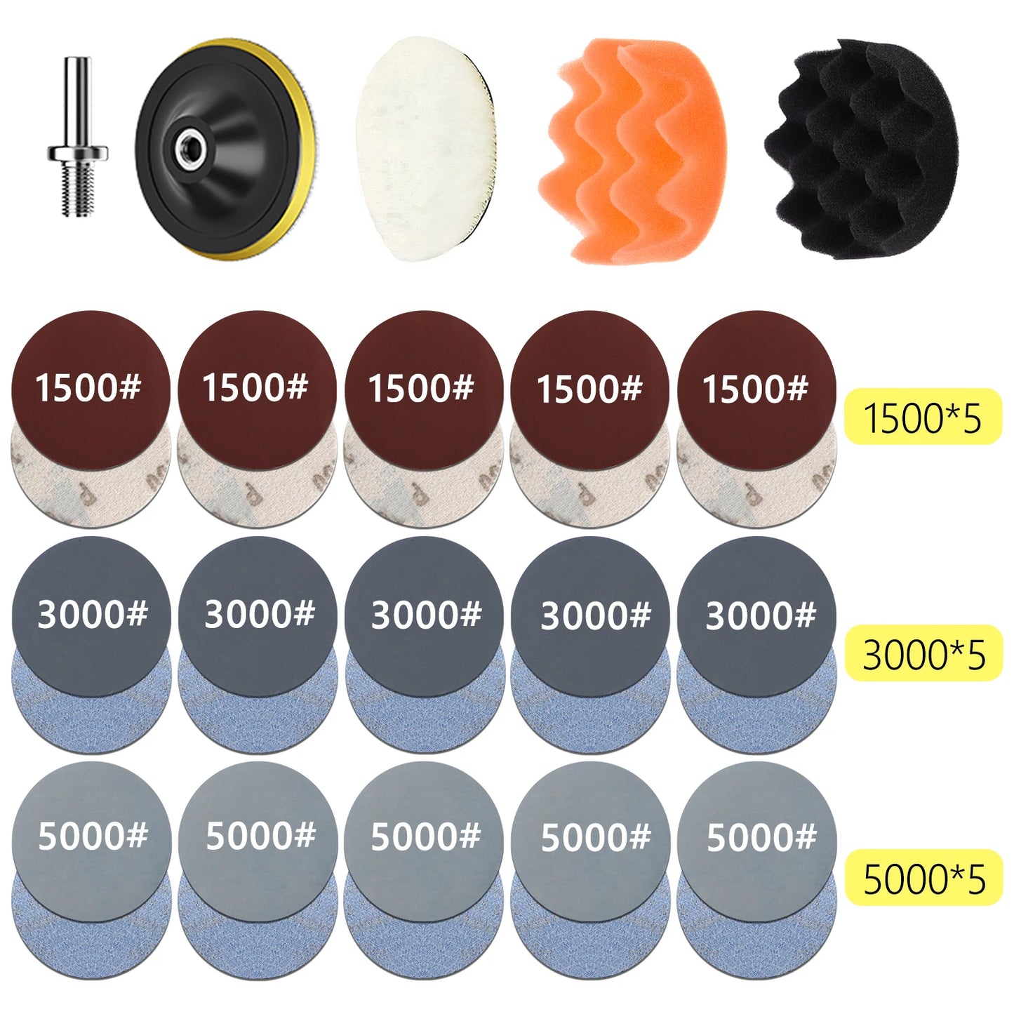 Polierscheibe Set 3 Zoll 75mm