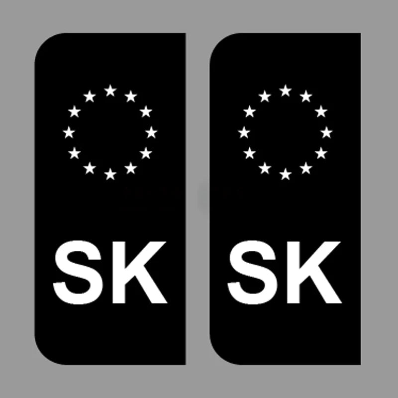 2 x Nummernschild Aufkleber Schwarz