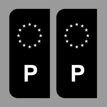 2 x Nummernschild Aufkleber Schwarz