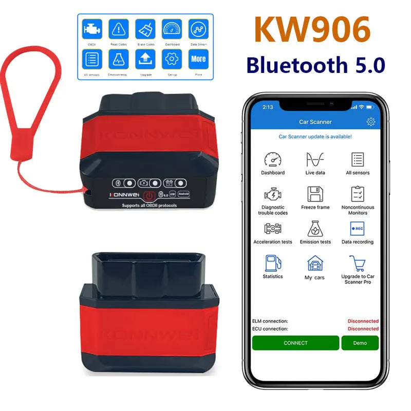 KONNWEI KW905 OBD2 Bluetooth 5.0 Scanner