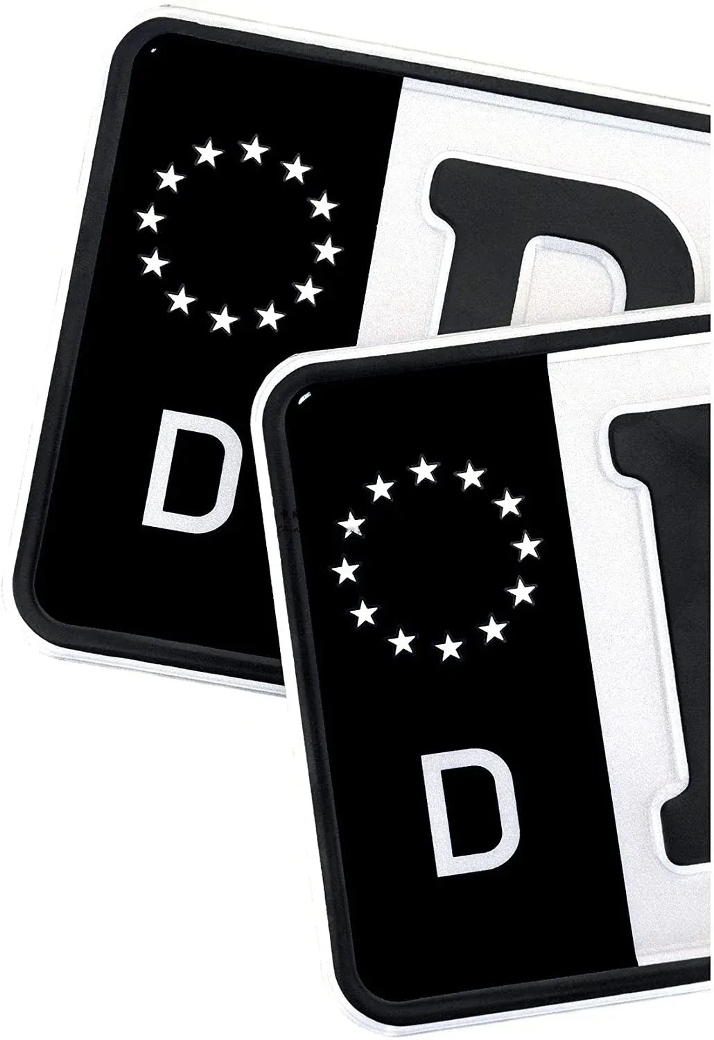 2 x Nummernschild Aufkleber Schwarz – SwissGlanzGarage Autopflege Schweiz