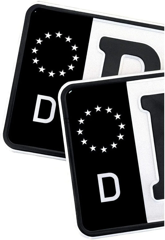 2 x Nummernschild Aufkleber Schwarz – SwissGlanzGarage Autopflege Schweiz