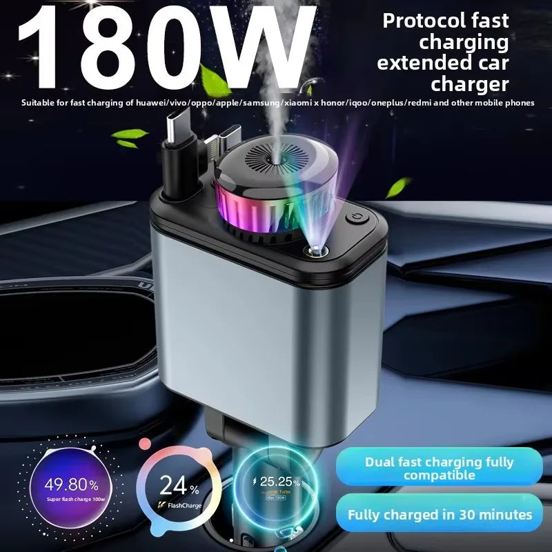 180W 5-in-1 Auto Schnell-Ladegerät mit Kabel