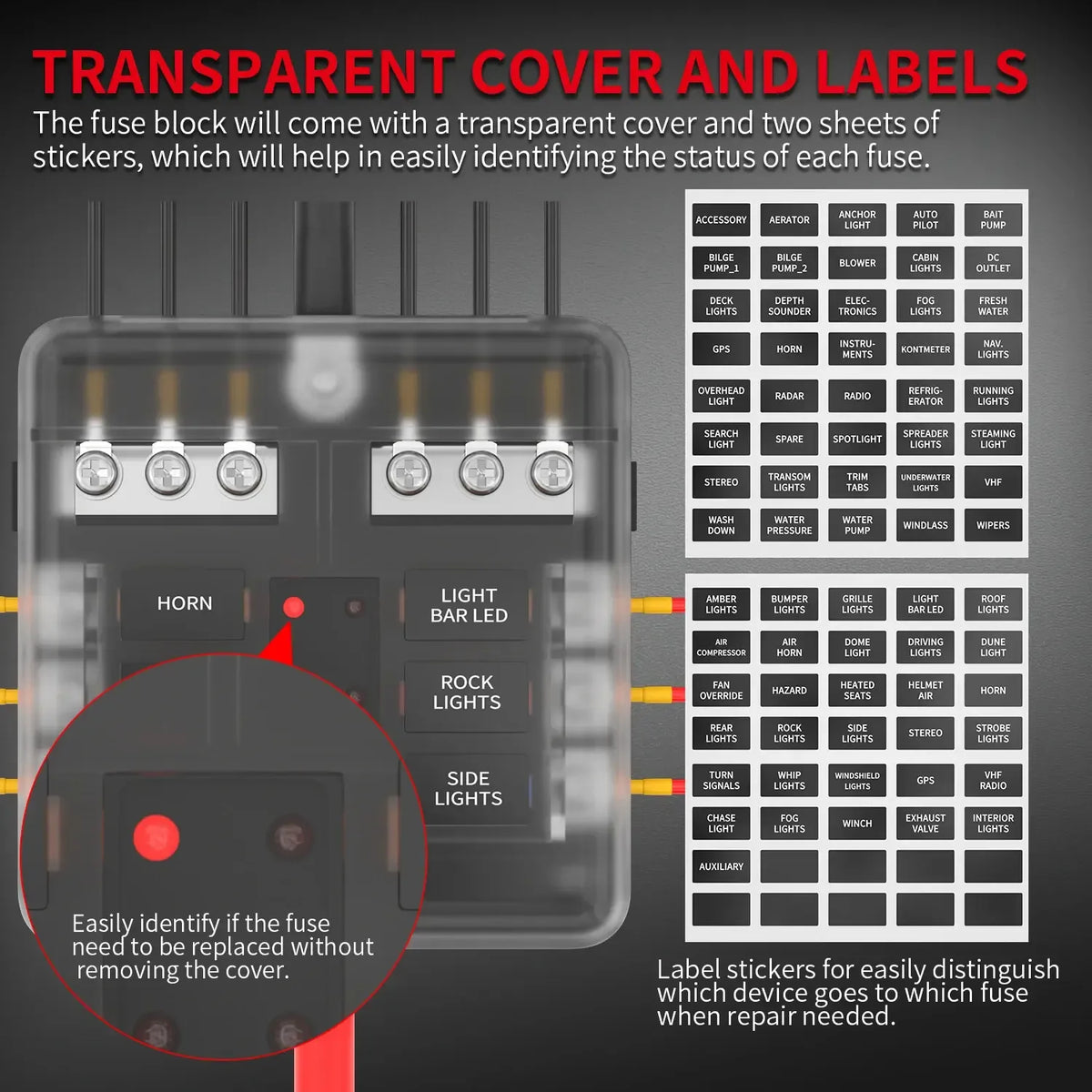12V 6-Wege Sicherungsblock mit LED-Anzeige – SwissGlanzGarage Autopflege Schweiz