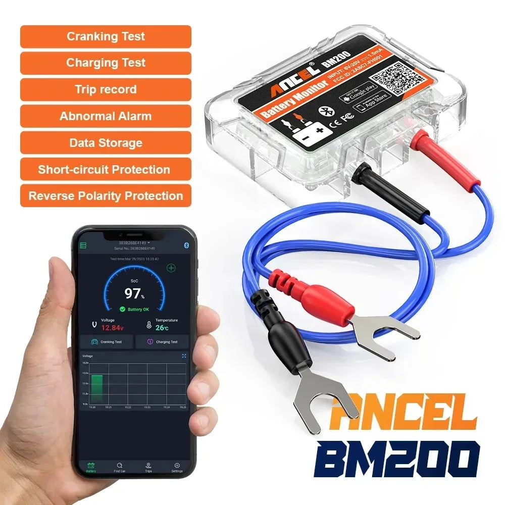 ANCEL BM200 12V Batteriemonitor – SwissGlanzGarage Autopflege Schweiz
