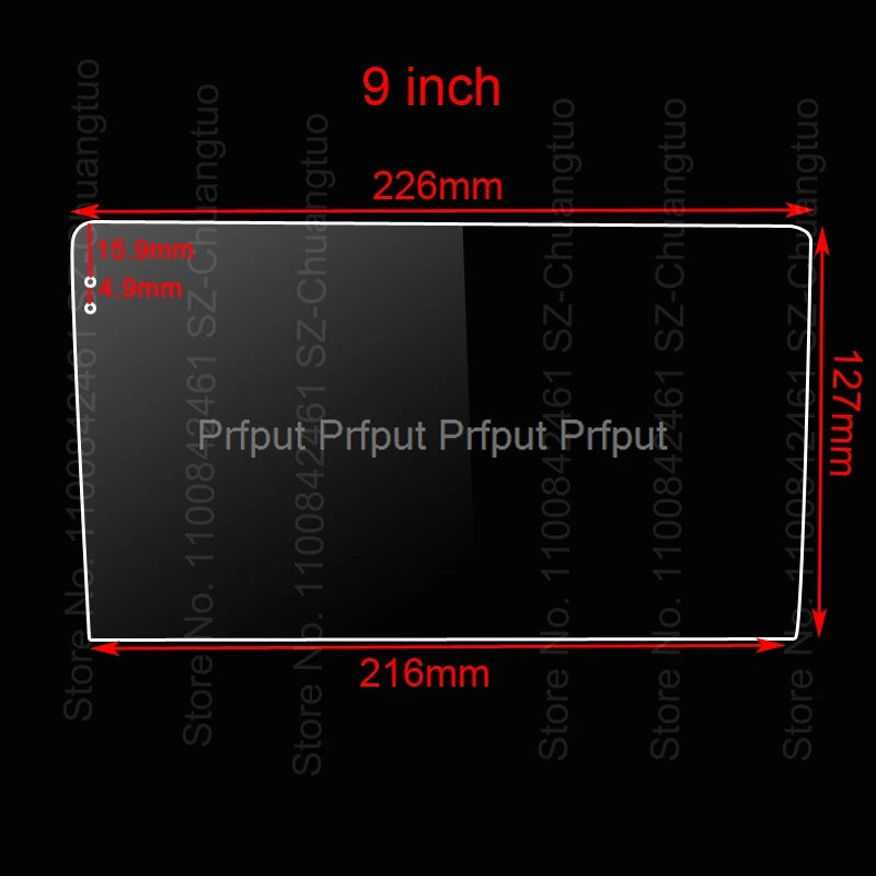 9" PET Schutzfolie für TEYES CC2 CC2L Spro 2 DIN