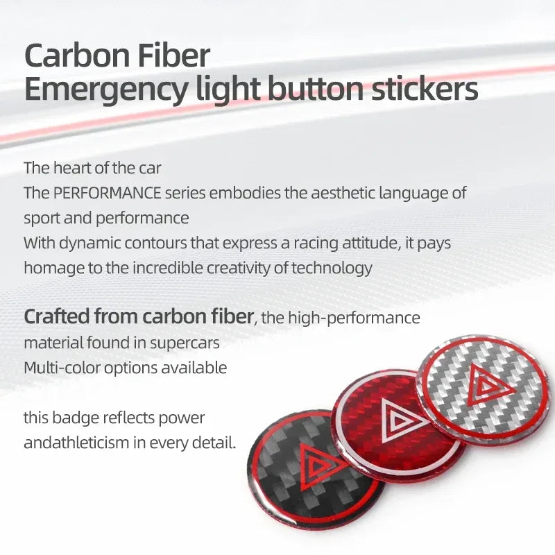 Carbon Fiber Notlicht-Knopf Aufkleber Set – SwissGlanzGarage Autopflege Schweiz