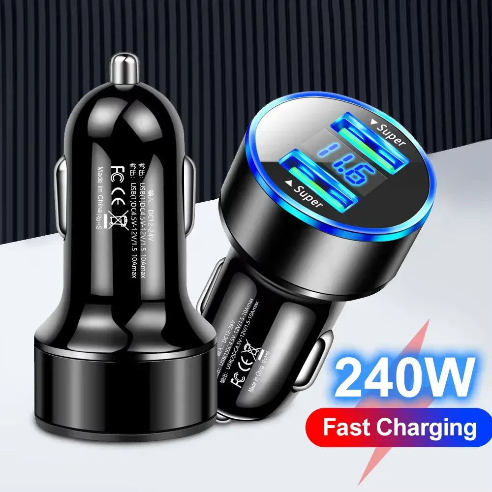 240W Auto Ladegerät mit Dual USB Anschlüssen – SwissGlanzGarage Autopflege Schweiz