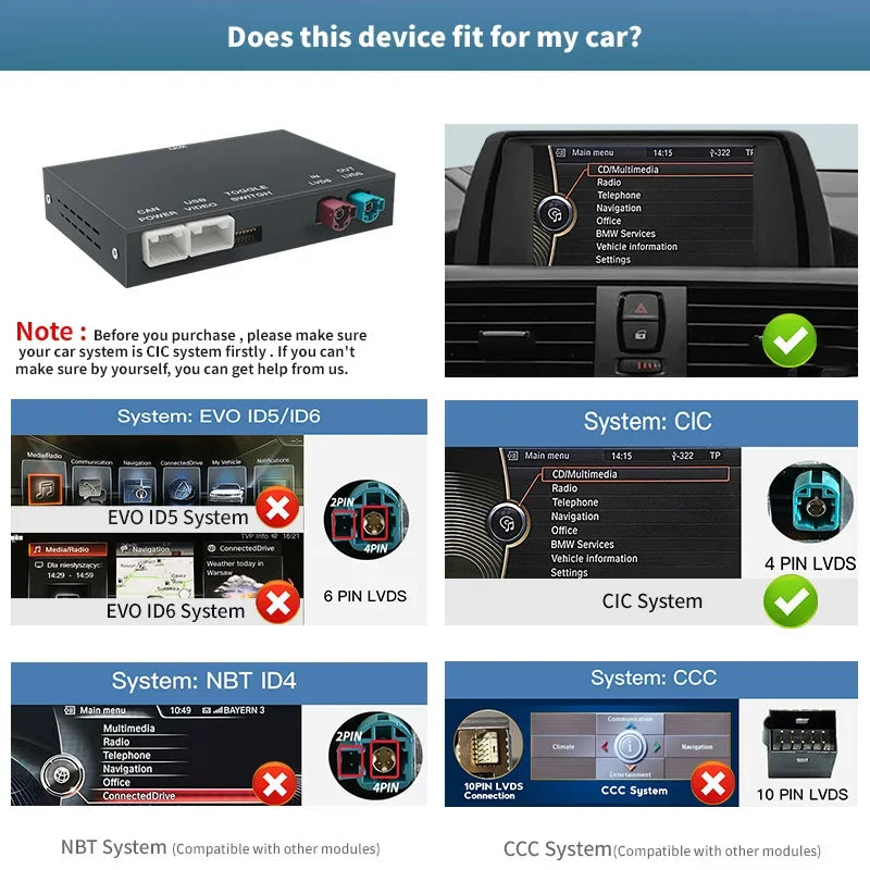 Kabelloser CarPlay Adapter für BMW NBT CIC
