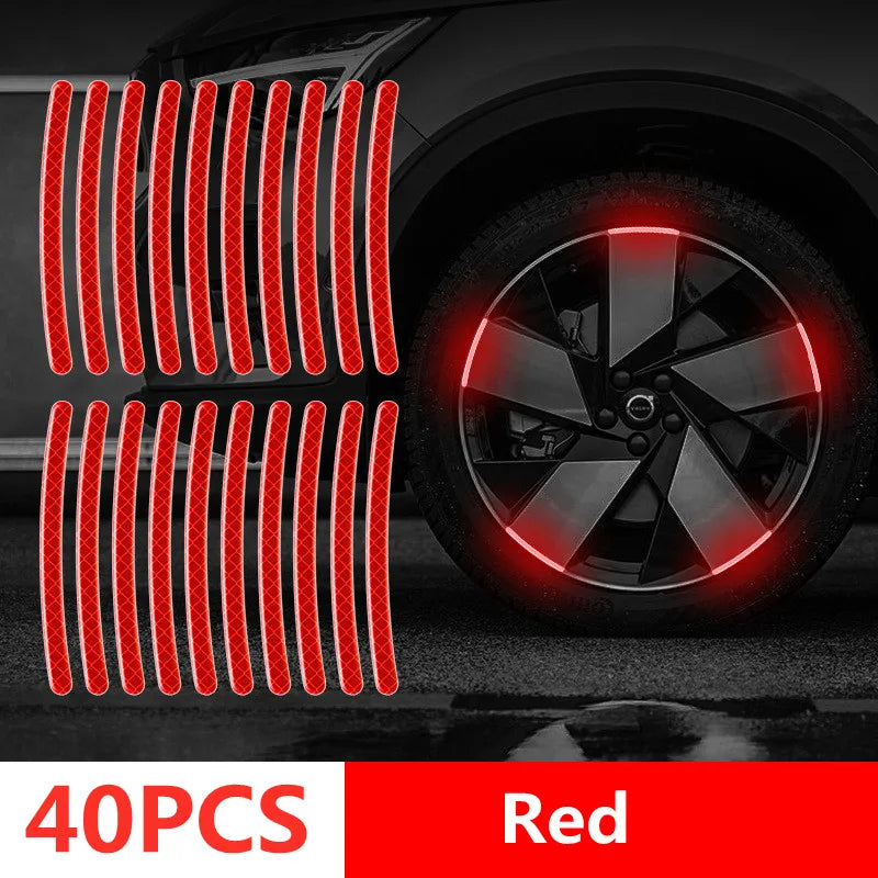 40x Auto Felgen Reflex-Streifen Blau