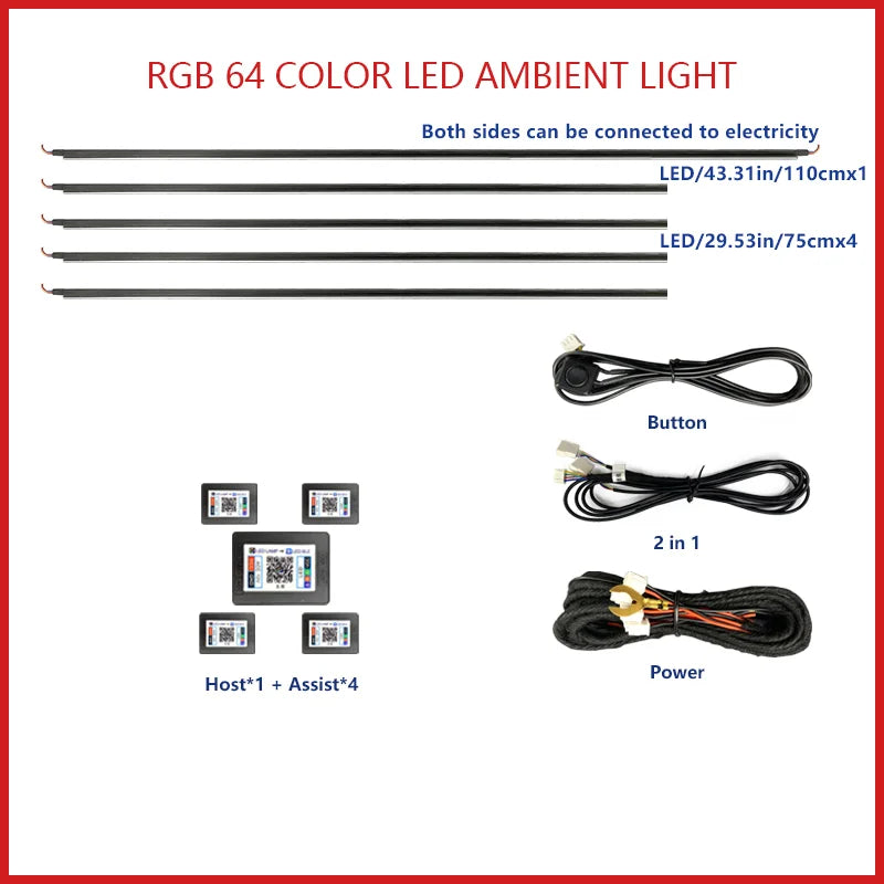 22 in 1 Auto LED Ambient Lampen Set