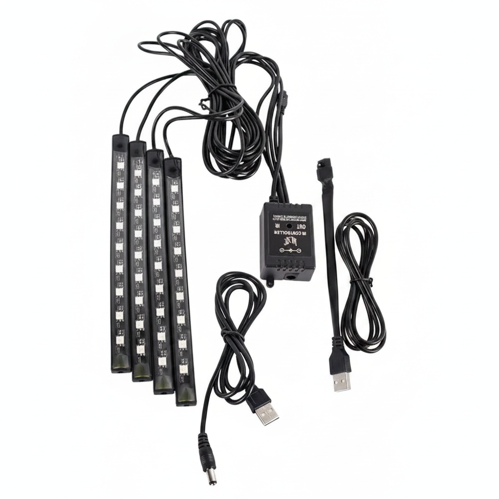 USB LED Ambiente Fussraumbeleuchtung Auto RGB